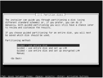 Figure 1-10. You have several choices for configuring your server’s hard disk.