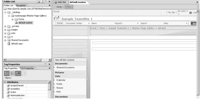 Figure 2-1. Editing the default master page
