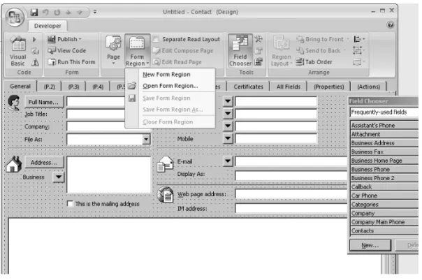 Figure 4-8. Adding a new region to the contact form