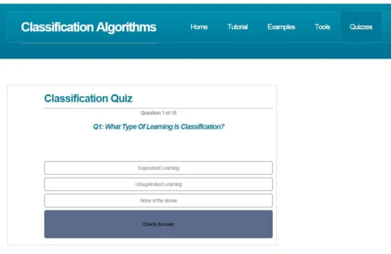 Figure 7. Screenshot of Quiz 