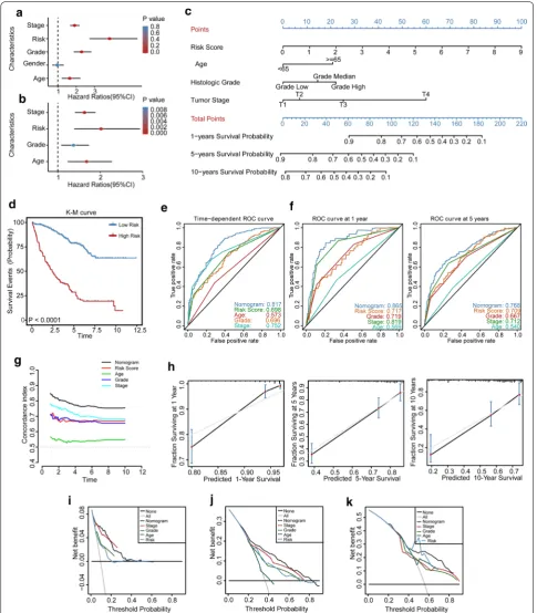Fig. 6 The LPM-based nomogram model. features regarding prognostic value. demonstrate the prognostic performance of the nomogram