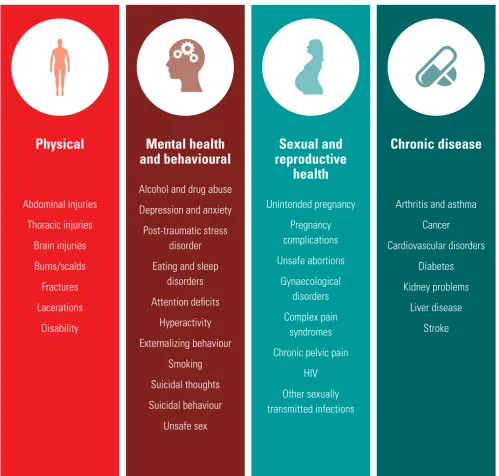 Figure 7: Behavioural and health consequences of violence 