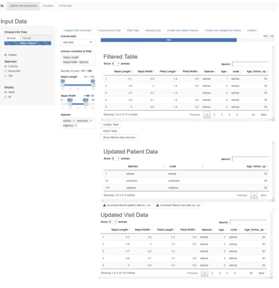 Figure 8. The Filter Data tab in the Shiny app.