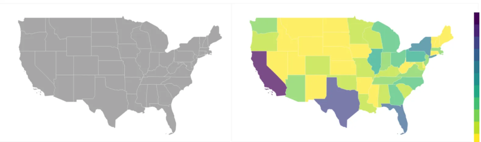Figure 12: Before and after a dataset is loaded 