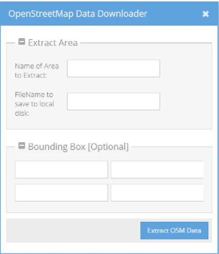 Figure 7. SLD Screen to manage extraction of geospatial data from OpenStreetMap (OSM)