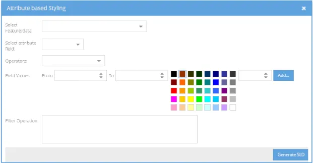 Figure 9. Screen for enabling generation of SLD (using attribute values from the geo-data) 