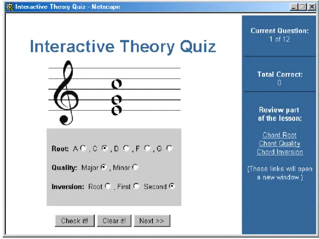 Figure 6. Combined-modifiable learning object. The case type template for the “Identify  the root, quality, and inversion of chords” work model