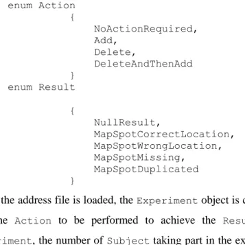 Table 4.2 Result, Action, Status map. 