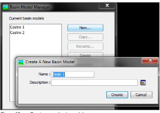Figure 13.    Create a new basin model. 