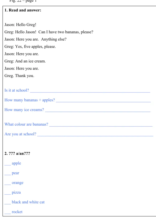 Fig. 22 – page 1  1. Read and answer: 