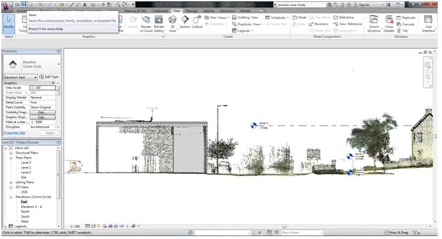 Fig. 6. Insertion of levels within the BIM point cloud. 