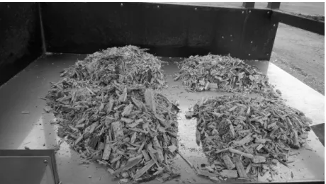 Fig. 3 Moisture samples taken from chip piles
