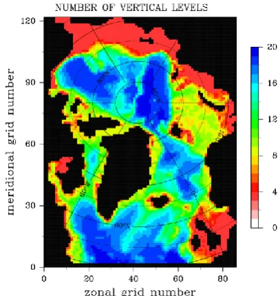 Fig. 1. Bottom topography of the model.