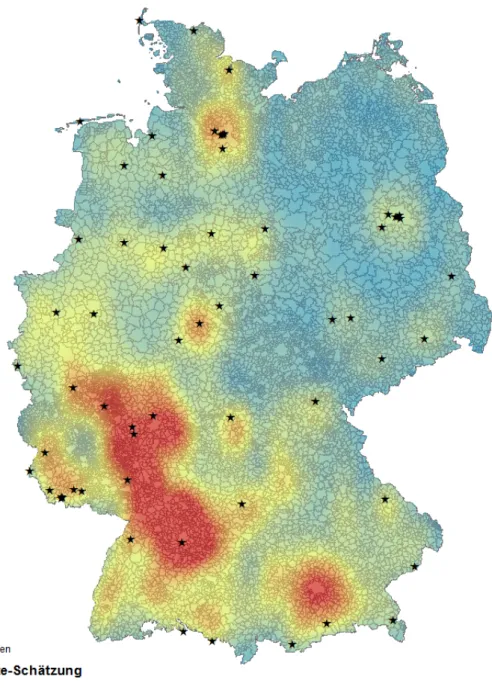 Figure 2.1. Exclusion Density Map. Own presentation.