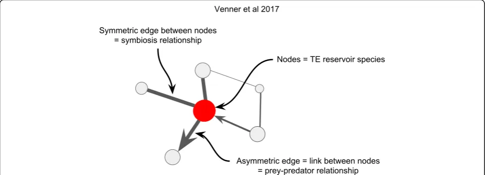 Fig. 4 Ecological networks proposed by Venner et al. 2017 which can capture the relationship complexity between species (nodes) and its connectionsby HTT (edges)