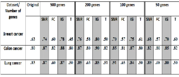 Figure 4 Pseudocode of filter based gene selection method 