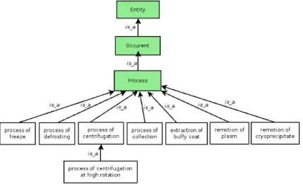 Figure 3: Taxonomy of the occurrents entities of HEMONTO. 