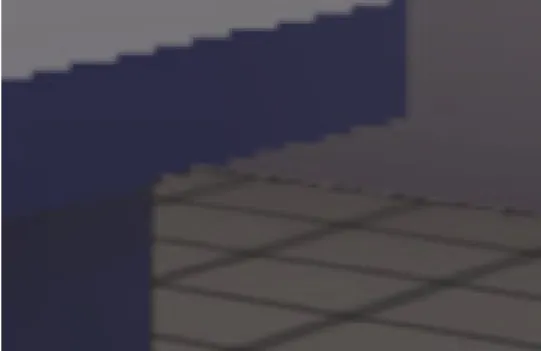 Figure 4-7 : Interpolation without edge detection.  Although the illumination is smooth, the edges  have an unacceptable jagged appearance