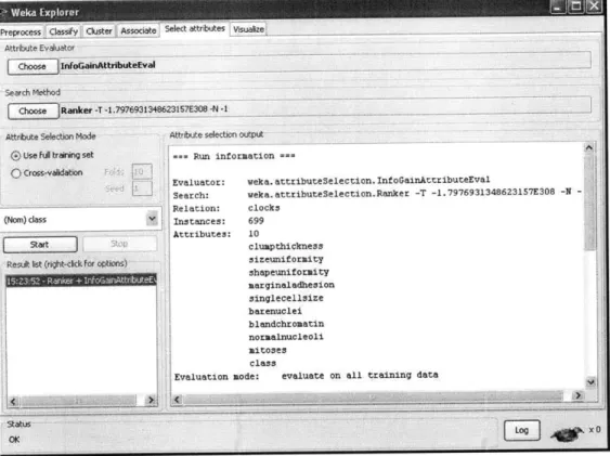 Figure  8.6:  Weka-  Select  Attributes;