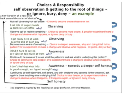 Figure 6. A process for developing and deepening self observation and self awareness using a specific example
