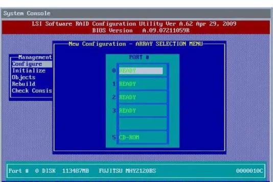 Figure 14  New Configuration – Array Selection Menu