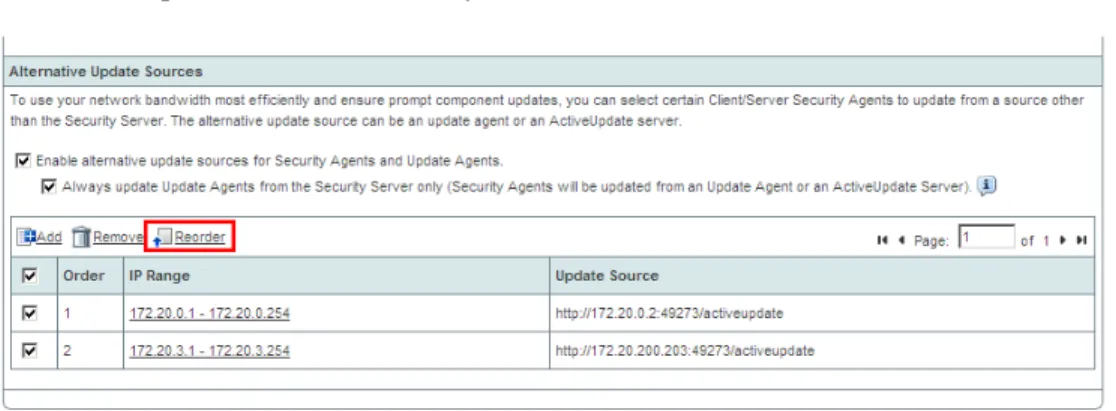 Figure 10 - Reorder Update Source 