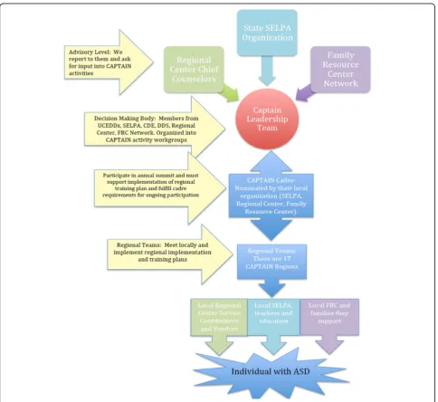 Fig. 2 California Autism Professional Training and Information Network (CAPTAIN) organizational structure