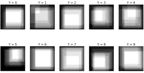 Figure 4.5. Random patches used by top-10 trees with highest accuracy for each class.