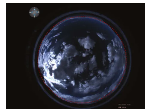 Figure 2. An all-sky image example used in this work (3 Octo-ber 2012, 17:30 GMT + 8)