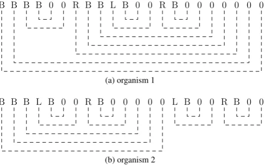 Figure 8 then shows two symbol sequences for the organism 1 and 2 introduced inprevious section