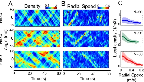 Figure 6. Characterization of the walking behaviour during the control test. (A) The average walking speed of all participants as they werewalking alone in the experimental corridor