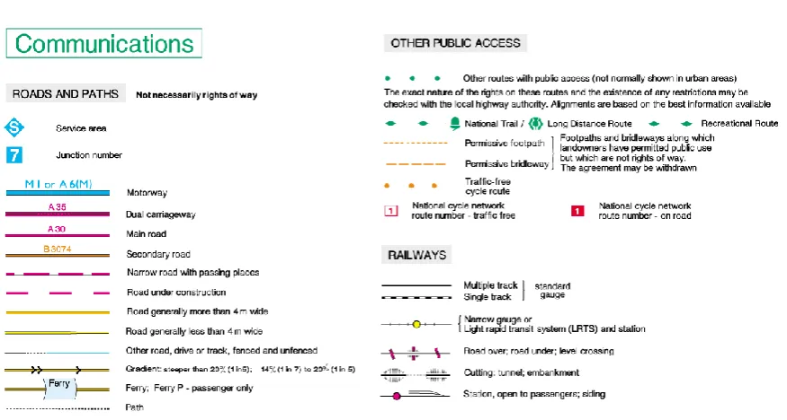 Figure 7 Extract from the Key to OS Explorer series maps 