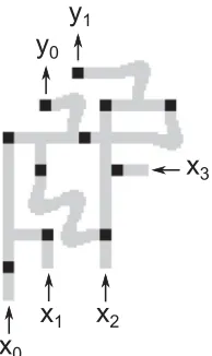 FIG. 11. Pattern for the four-bit square root circuit. Gray areas