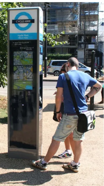 FIGURE 3 CYCLE HIRE INFORMATION IN LONDON, UK HELPS INDIVIDUALS PERFORM THE ACTION OF CYCLING (RATHER THAN PERHAPS TAKING A MORE ENERGY INTENSIVE MODE). 
