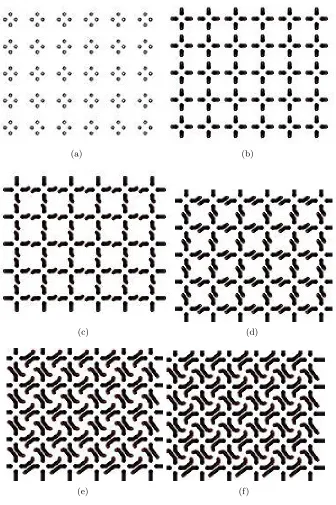 Figure 3. Simulation of experimental results, shown in Fig. 2, using mobile automata.