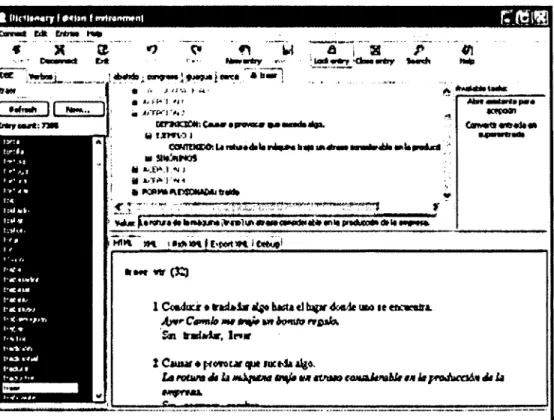 Figure 1. GUI of the edition environment: editing an entry. 