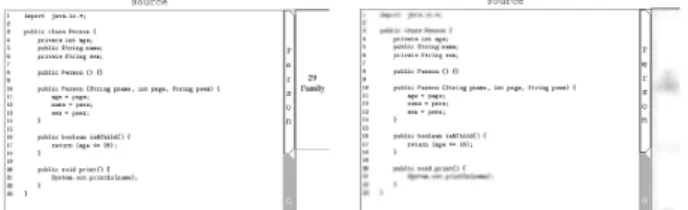 Figure 2. two snapshots detailing the source panel with RFV blurring off  (left) and on (right).