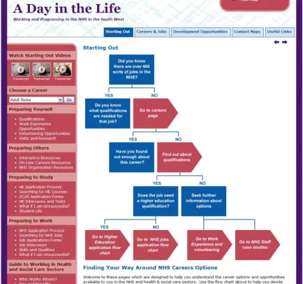 Figure 3 – Screen shot of the Day in the Life ‘Starting Out’ section 