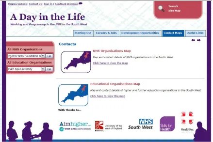 Figure 5 – Screen shot of the Day in the Life ‘Maps’ section 