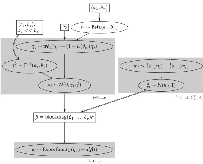 Figure 3: Directed acyclic graph of NMIG model with parameter expansion.