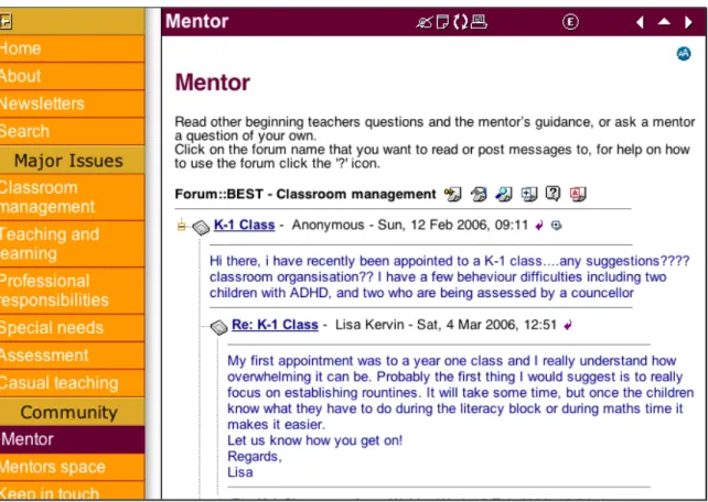 Figure 6: Question and answer on classroom management on the BEST site 