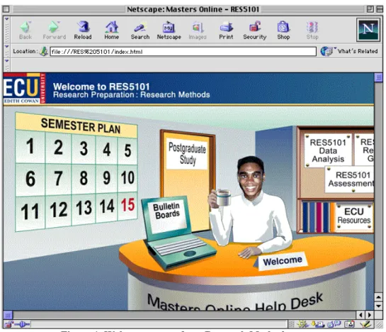 Figure 1. Welcome screen from Research Methods course.  
