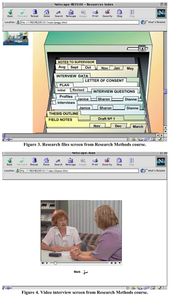 Figure 4. Video interview screen from Research Methods course.