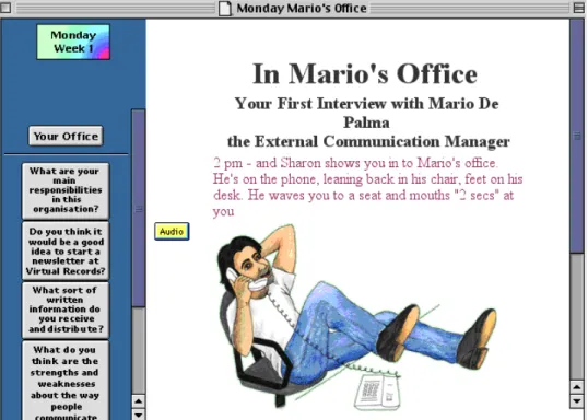 Figure 8. First interview screen from Business Communications course.