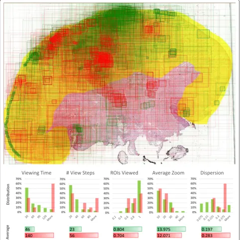 Figure 5 View paths and metrics for all students interpreting this WSI (squamous cell carcinoma)