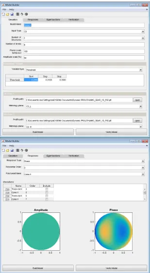 Figure 68. The Model Builder interface showing the setup for a sample model to interrogate 