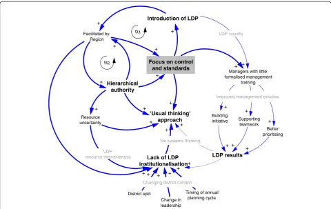 Figure 2 Causal loop diagram of LDP implementation, February to August 2012.