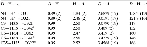 Table 1Hydrogen-bond geometry (A˚ , �).