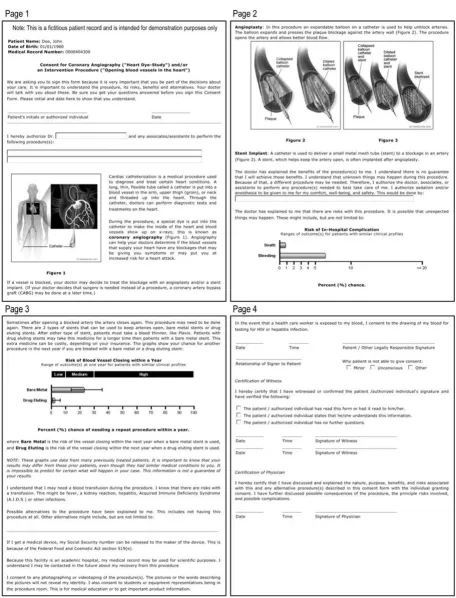 Figure 2Sample consent document generated by PREDICT with patient-specific risks of complicationsSample consent document generated by PREDICT with patient-specific risks of complications.