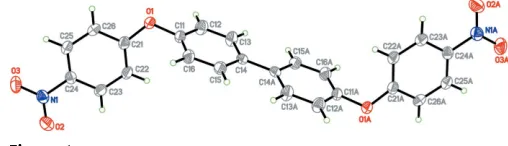 Figure 1The molecular structure of (I). Displacement ellipsoids are drawn at the50% probability level